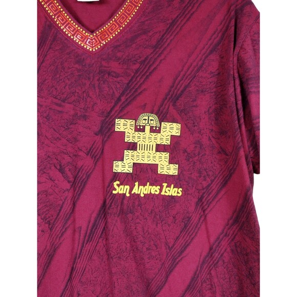 San Andres Island Columbia Souvenir Womens XL Tshirt Red V-Neck Short Sleeve - Picture 3 of 5